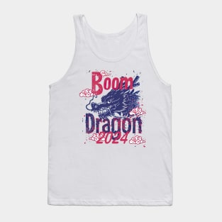 Chinese New Year Boom Dragon: Synthwave Retro Illustration Tank Top